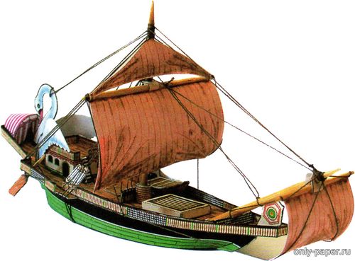 Сборная бумажная модель / scale paper model, papercraft Римское торговое судно / Římská obchodní loď (ABC 20/2006) 