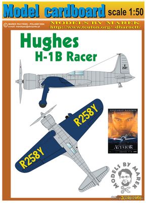 Сборная бумажная модель / scale paper model, papercraft Hughes H-1B Racer (Model cardboard) 