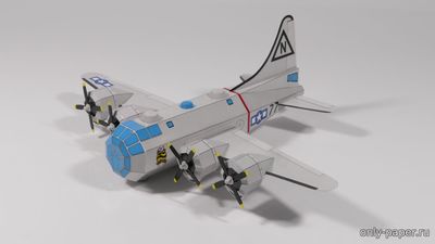 Модель самолета Боинг Б-29 «Суперкрепость» из бумаги/картона