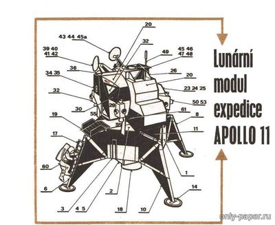 Сборная бумажная модель / scale paper model, papercraft Lunarni Modul Apollo 11 (ABC 15-16/1971) 