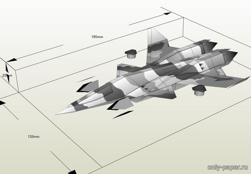Модель самолета XFA-36A Game из бумаги/картона