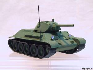 Сборная бумажная модель / scale paper model, papercraft Средний танк Т-34 