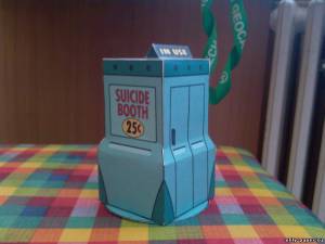 Сборная бумажная модель / scale paper model, papercraft Suicide Booth / Будка самоубийств (Futurama) 