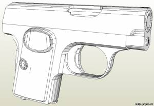 Модель пистолета FN 1906 из бумаги/картона