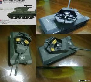 Модель истребителя танков M10C из бумаги/картона