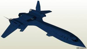 Сборная бумажная модель / scale paper model, papercraft X-Jet (Люди Икс) 