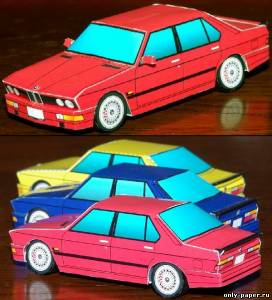 Сборная бумажная модель / scale paper model, papercraft BMW E28 M5 