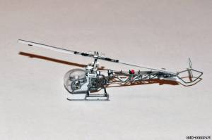 Сборная бумажная модель / scale paper model, papercraft Bell OH-13 Sioux 