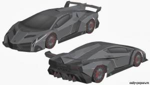 Сборная бумажная модель / scale paper model, papercraft Lamborghini Veneno 