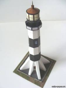 Сборная бумажная модель / scale paper model, papercraft Sabine Pass Lighthouse 