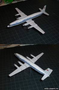 Сборная бумажная модель / scale paper model, papercraft Ил-18 «Аэрофлот» СССР / Il-18 Aeroflot USSR [Bruno VanHecke] 