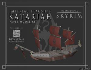 Сборная бумажная модель / scale paper model, papercraft Imperial Flagship Katariah (Skyrim) 