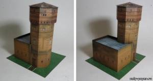 Сборная бумажная модель / scale paper model, papercraft Polish Water Tower In Konstancin 