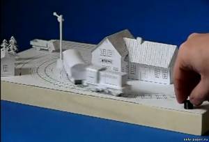 Сборная бумажная модель / scale paper model, papercraft Ж/д диорама 