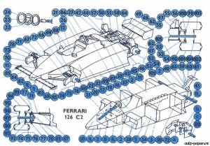 Сборная бумажная модель / scale paper model, papercraft Ferrari 126 C2 [ABC 1992-08] 