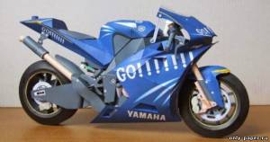 Сборная бумажная модель / scale paper model, papercraft Мотоцикл Yamaha YZR M1 Valentino Rossi GO!!!!!!! 