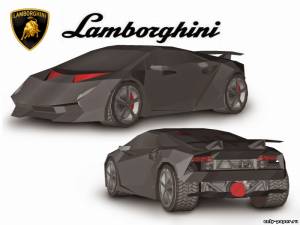 Модель автомобиля Lamborghini Sesto Elemento из бумаги/картона