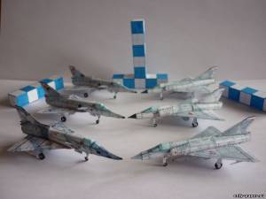 Сборная бумажная модель / scale paper model, papercraft Mirage III C/B [Cafecomics] 