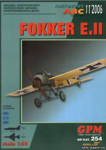 Сборная бумажная модель / scale paper model, papercraft Fokker E.II (GPM 254) 
