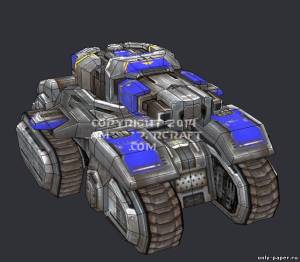 Сборная бумажная модель / scale paper model, papercraft Осадный танк терранов / Terran Siegetank (Starcraft 2) 
