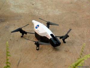 Сборная бумажная модель / scale paper model, papercraft Custom AR Drone 2.0 Outdoor hull: NASA Theme [Paper-replika] 