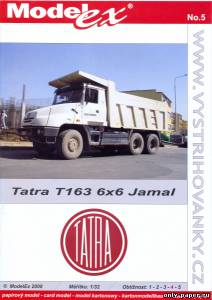 Модель автомобиля Tatra T163 6x6 Jamal из бумаги/картона
