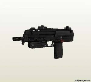 Модель пистолета-пулемета Heckler & Koch MP7 из бумаги/картона