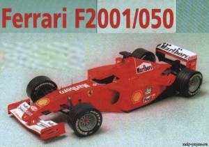 Сборная бумажная модель / scale paper model, papercraft Ferrari F2001 (ABC) 