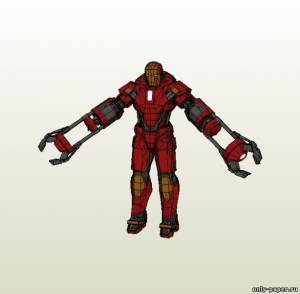 Сборная бумажная модель / scale paper model, papercraft Iron Man Mark 35 Red Snapper 