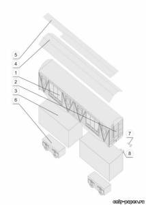 Сборная бумажная модель / scale paper model, papercraft Wagon GAGS [Swiat z kartonu ] 