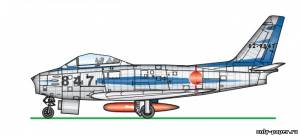 Сборная бумажная модель / scale paper model, papercraft F-86F Sabre [Trotskiy Studio] 