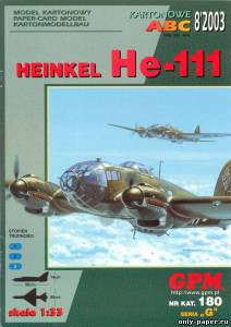 Сборная бумажная модель / scale paper model, papercraft Heinkel He-111 (GPM 180) 