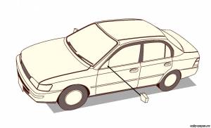 Сборная бумажная модель / scale paper model, papercraft Toyota Corolla E100 