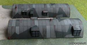 Сборная бумажная модель / scale paper model, papercraft Казармы / Corrugated Metal Barracks 