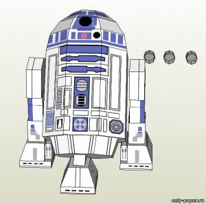 Сборная бумажная модель / scale paper model, papercraft R2-D2 - Star Wars 