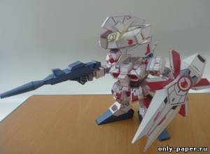 Сборная бумажная модель / scale paper model, papercraft SD RX-0 Unicorn Gundam 