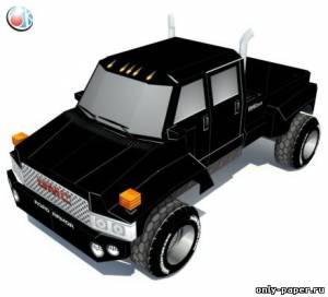 Сборная бумажная модель / scale paper model, papercraft GMC Ultimate Class IV Topkick Pickup - Ironhide - режим грузовика (Трансформеры) 