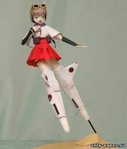 Сборная бумажная модель / scale paper model, papercraft Katou Keiko (Strike Witches) [Rahamu] 