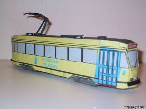 Сборная бумажная модель / scale paper model, papercraft Брюссельский трамвай PCC 7042 
