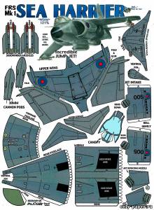 Сборная бумажная модель / scale paper model, papercraft Sea Harrier [Fiddlers Green] 