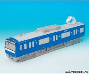 Сборная бумажная модель / scale paper model, papercraft The Keihin Electric Express Railway Co., Ltd 600 shape blue sky train 