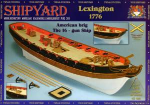 Сборная бумажная модель / scale paper model, papercraft Бриг Lexington 1776 г (Shipyard 030) 