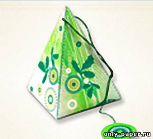 Сборная бумажная модель / scale paper model, papercraft Коробочка для подарка в виде пирамидки с изображением Падуба 