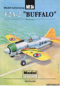 Сборная бумажная модель / scale paper model, papercraft Brewster F2A-2 Buffalo (ModelCard 036) 