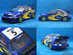 Сборная бумажная модель / scale paper model, papercraft Subaru Impreza WRC 2006 