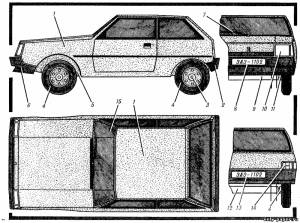 Модель автомобиля ЗАЗ-1102 «Таврия» из бумаги/картона