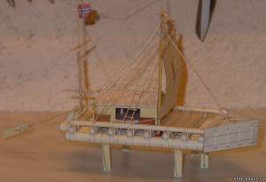 Сборная бумажная модель / scale paper model, papercraft Плот Кон-Тики / Kon-Tiki 