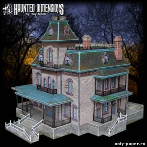Модель дома с привидениями из бумаги/картона