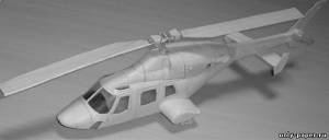 Модель вертолета Bell-222 из бумаги/картона