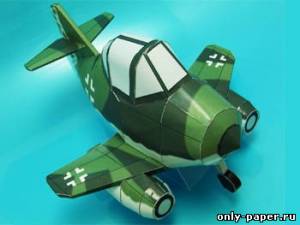 Модель самолета Messerschmitt Me 262A из бумаги/картона